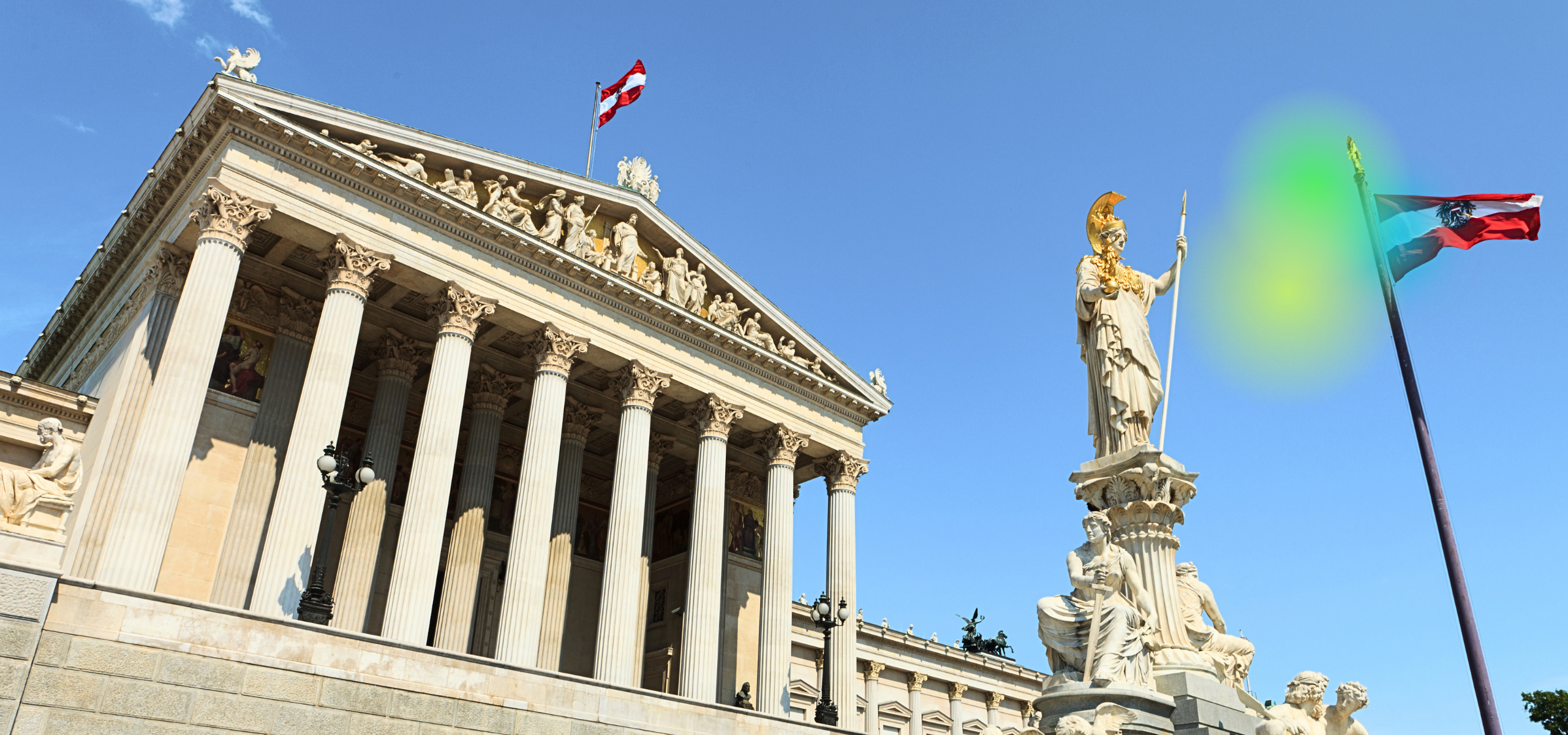 Österreichisches Parlament zum Staatsfeiertag am 1. Mai.
