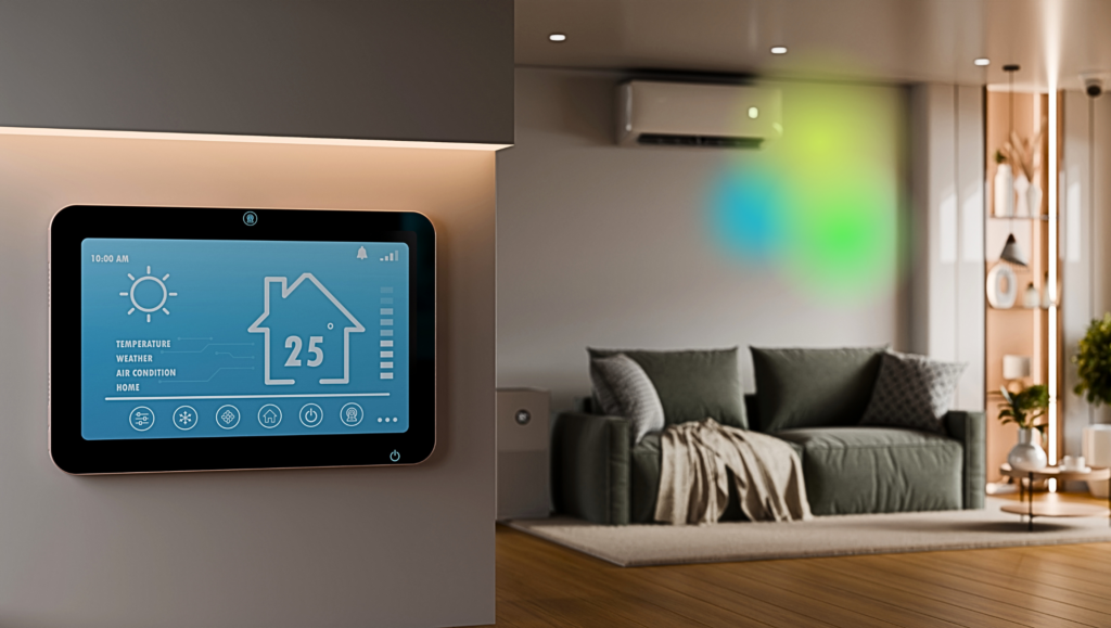 Sommer Hitzewelle lässt sorgt dafür, dass die Klimaanlage in der Wohnung auf Hochtouren läuft.